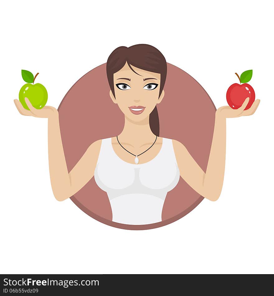 Girl In Circle Holds Apples