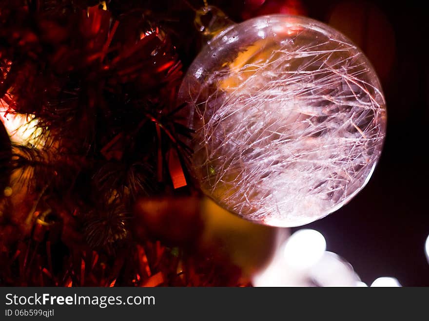 A transparent beautiful Christmas ball