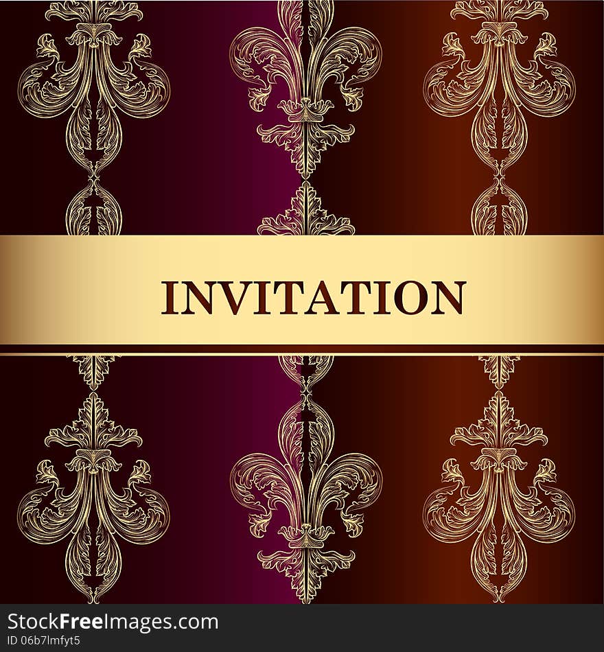 Elegant invitation card in royal style