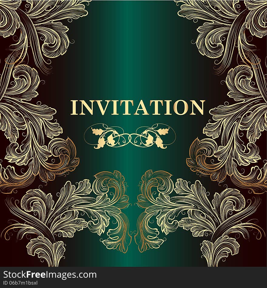 Luxury Vector Invitation Card In Royal Style