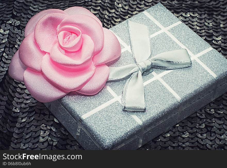 Gift Box With Decorative Flower