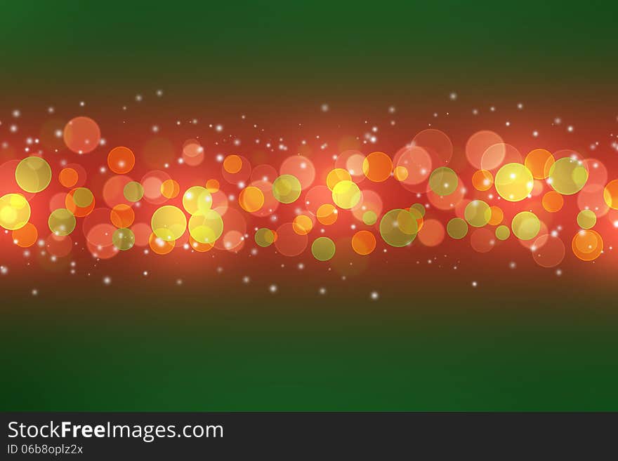 Circle night light with green background,christmas background