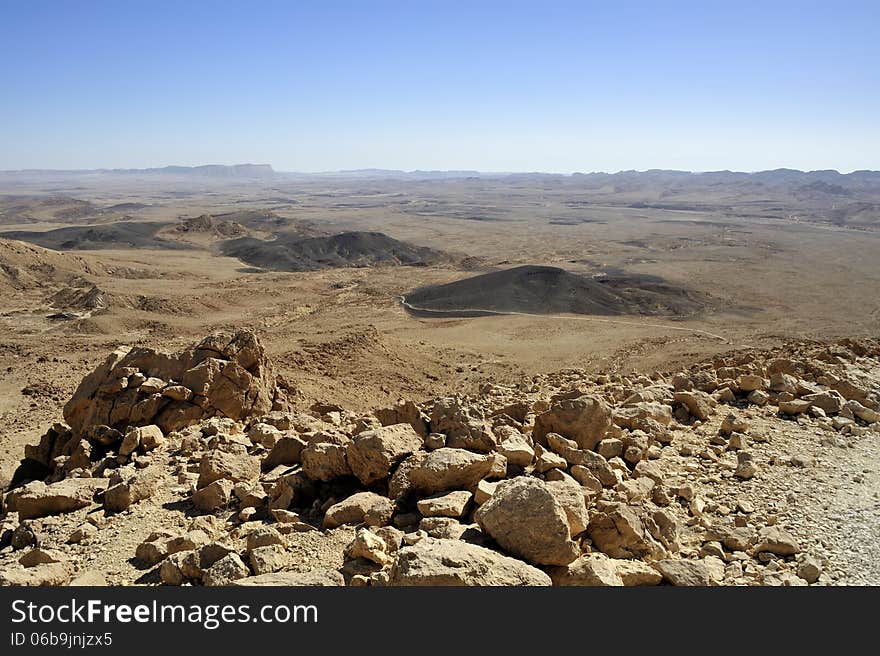 Ramon Crater In Negev Desert.