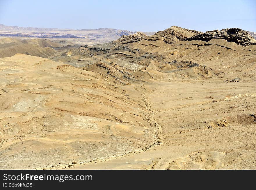 Ramon crater in Negev desert.