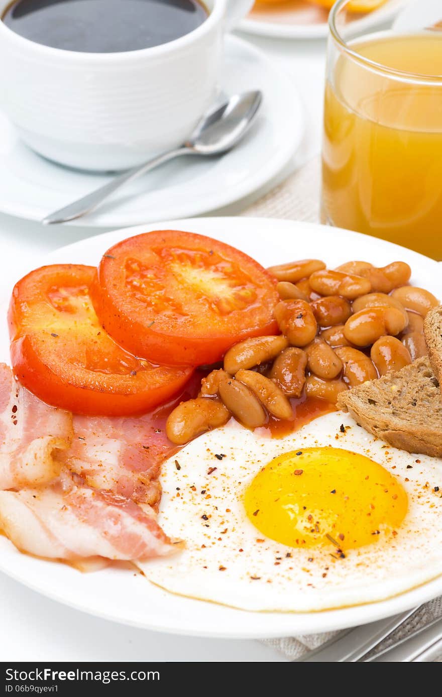 Traditional English breakfast closeup