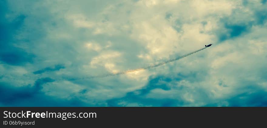 Action in the sky during an airshow