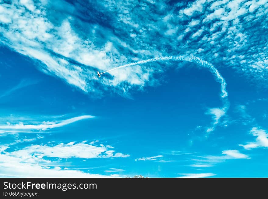 Action in the sky during an airshow