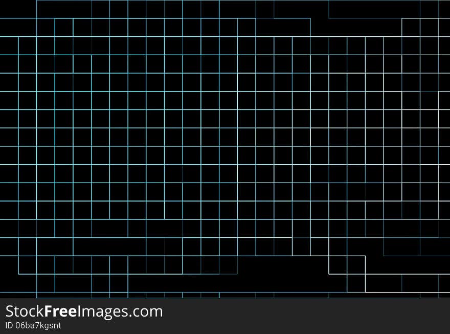 Neon Grid On Black Background