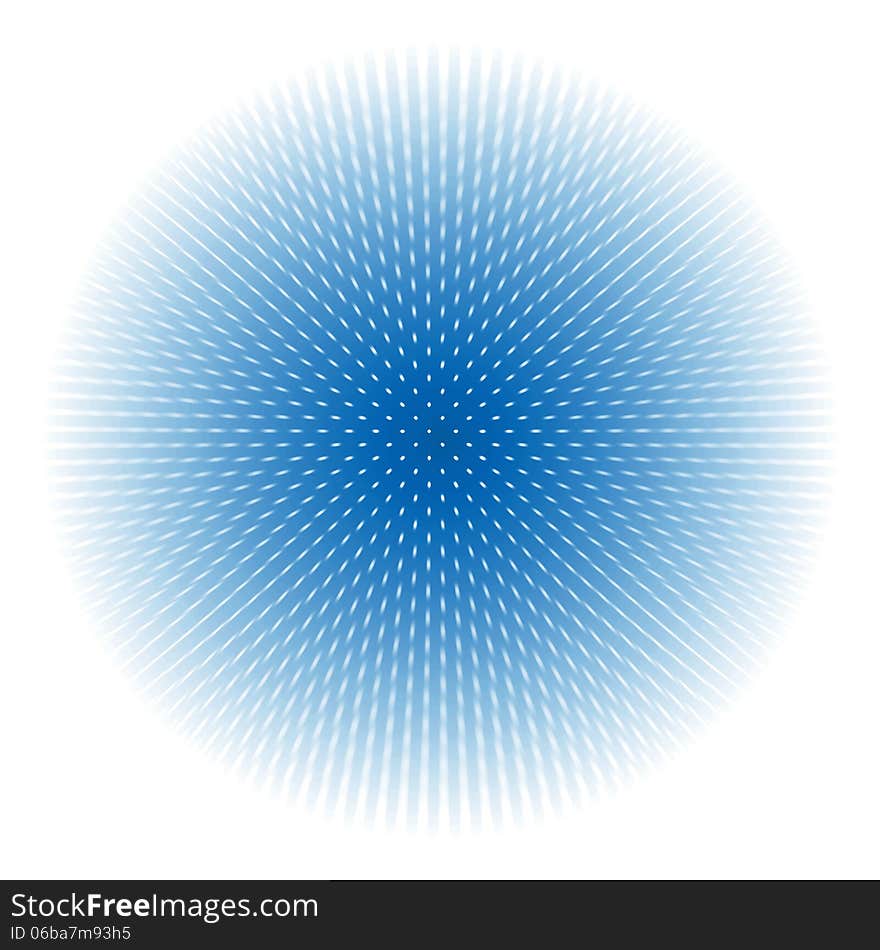 Abstract blue sphere with white dots in motion