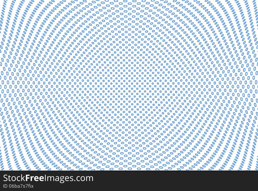 Abstract light background with blue circles array in a concave shape