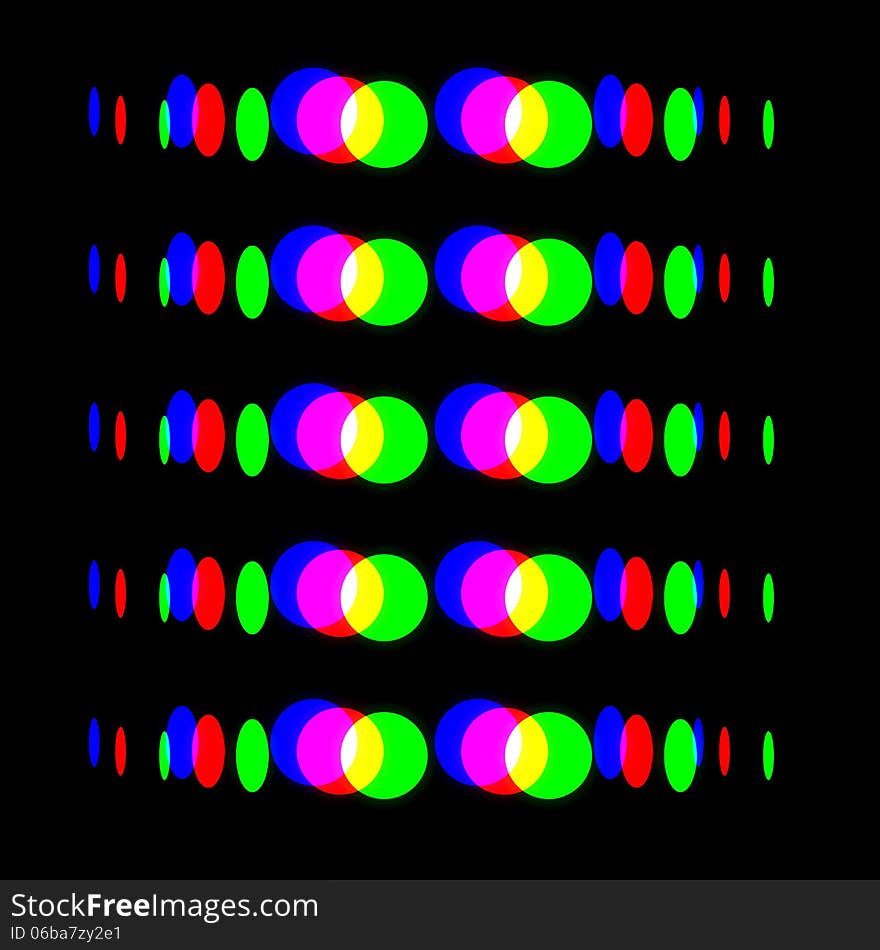 Various colors ellipsess against a black background