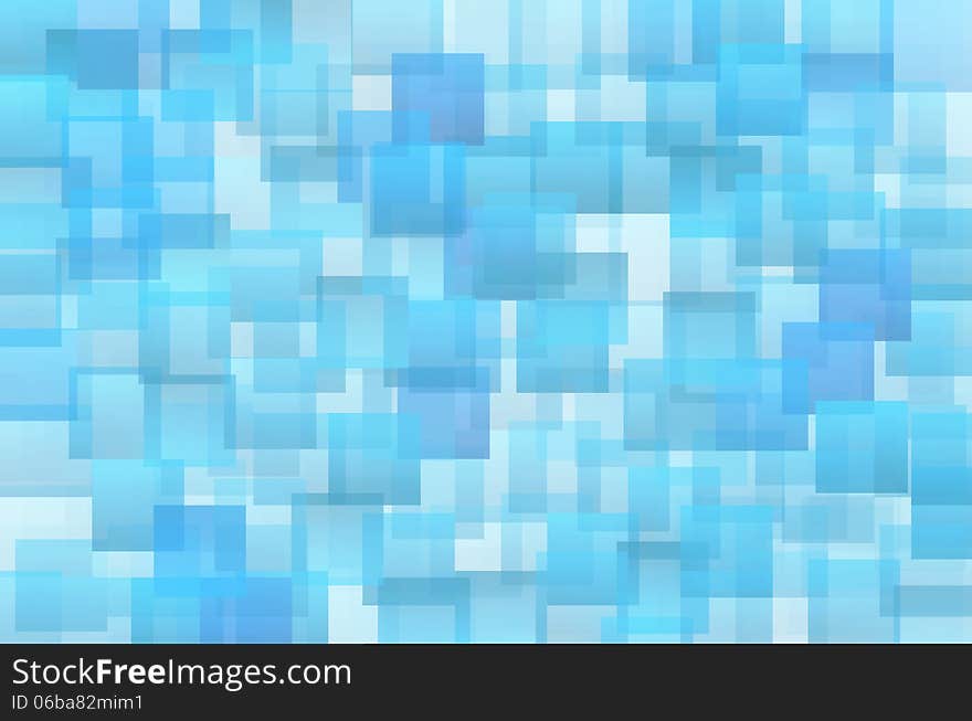 Abstract blue shades squares against a white background