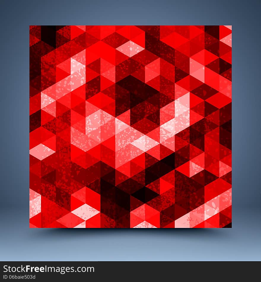 Red geometric abstract background for website, banner, business card, invitation, postcard