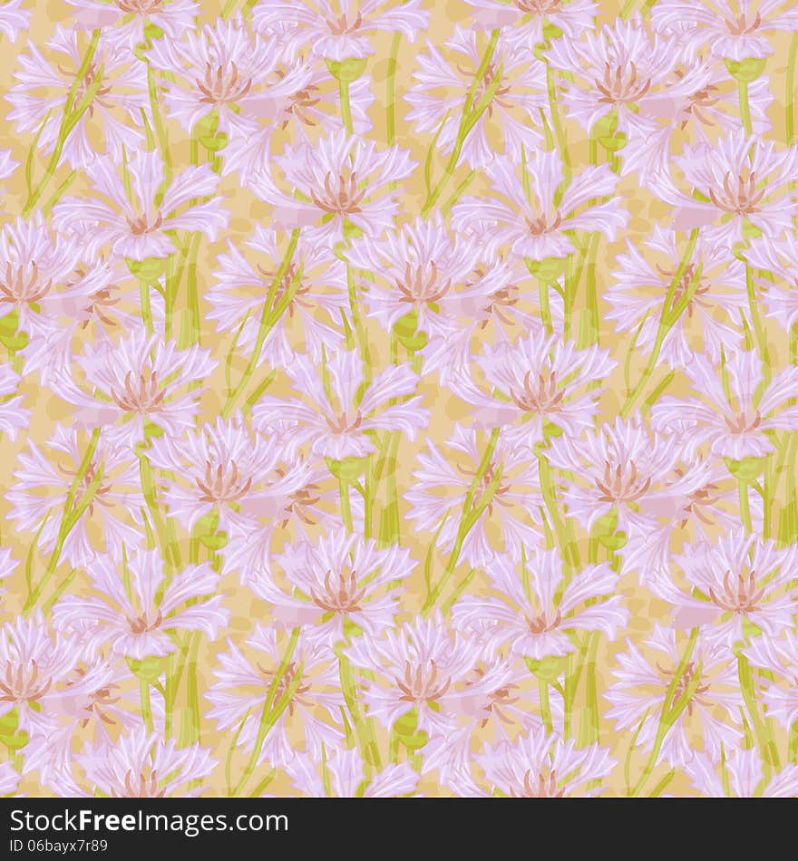 Floral seamless pattern with cornflower, eps10. Floral seamless pattern with cornflower, eps10