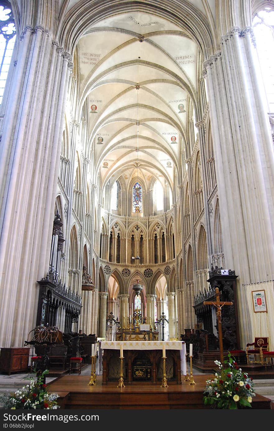 Bayeux Cathedral high altar, Normandy, France. Bayeux Cathedral high altar, Normandy, France