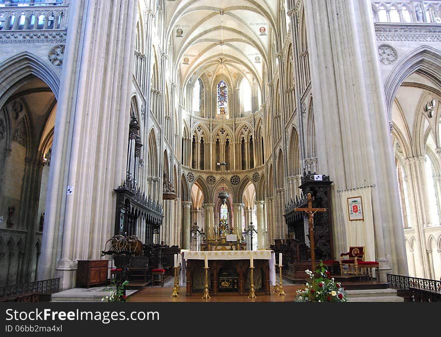 Bayeux Cathedral high altar, Normandy, France. Bayeux Cathedral high altar, Normandy, France