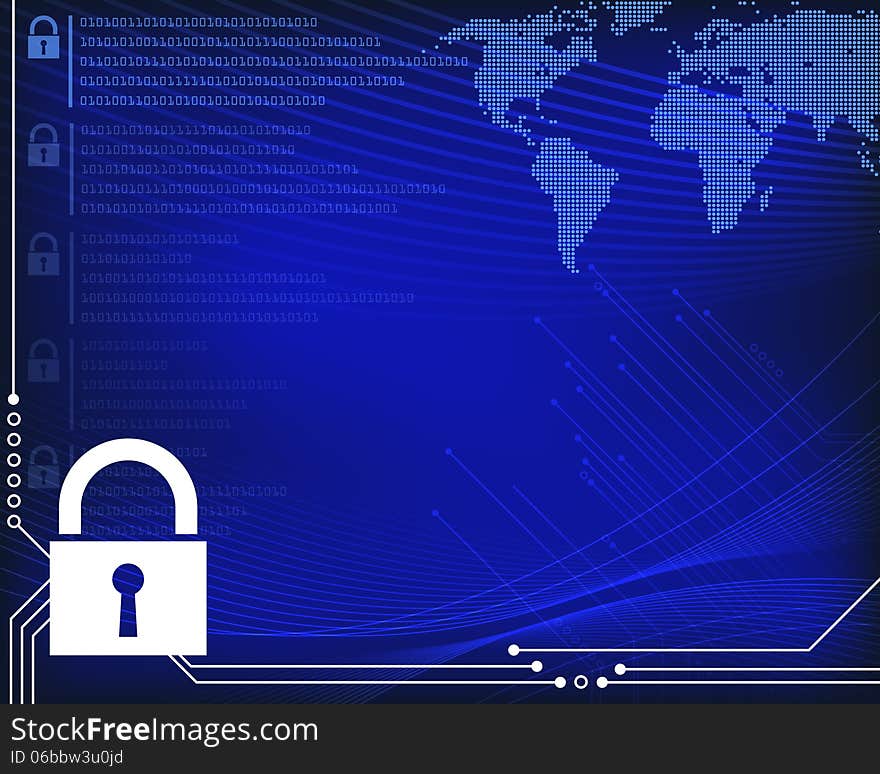 A background showing a lock and computer tech background elements. A background showing a lock and computer tech background elements.