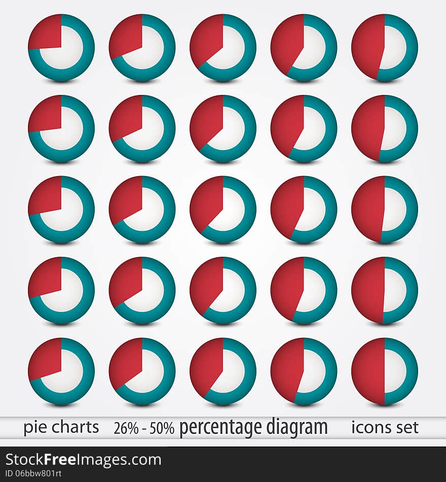 New collection of circular chart elements can use like presentation icons. New collection of circular chart elements can use like presentation icons