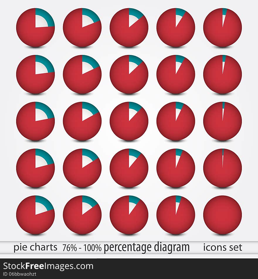 New collection of isolated icons with percentage segments can use like demographic report elements. New collection of isolated icons with percentage segments can use like demographic report elements