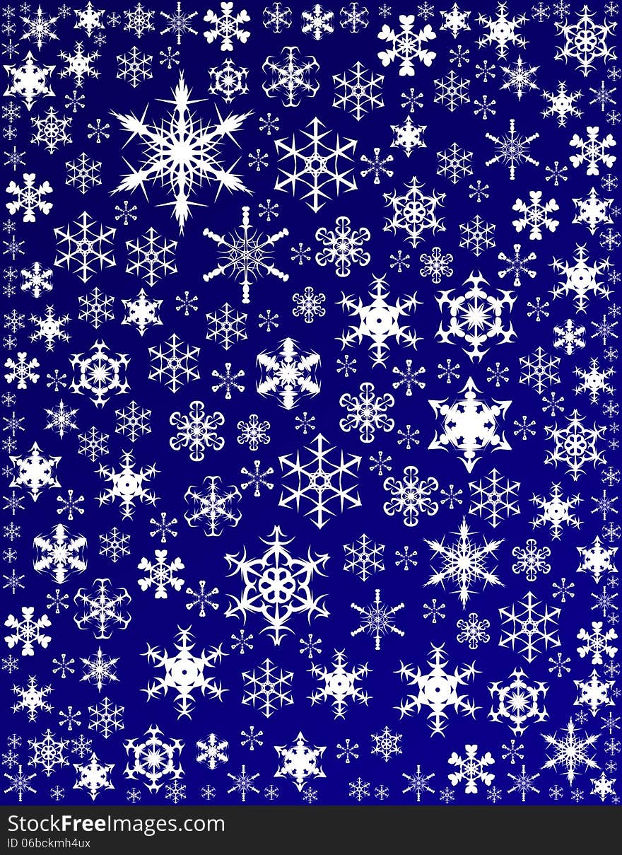 A christmas card made out of snowflakes.