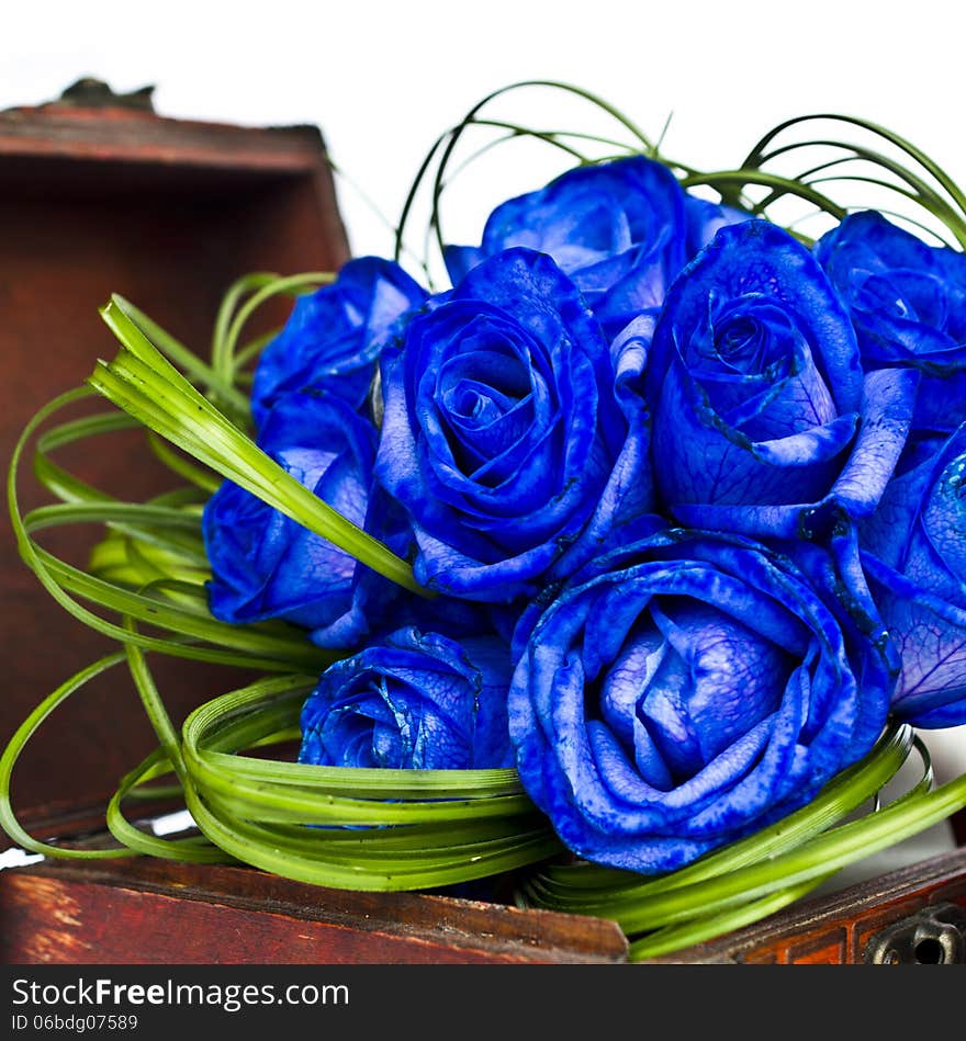 Blue roses bouquet