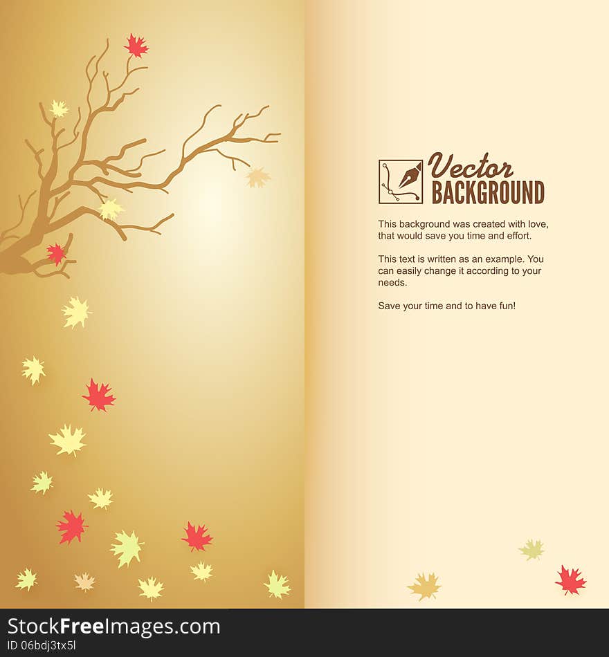 Autumn leaf fall, colorful background for your messages