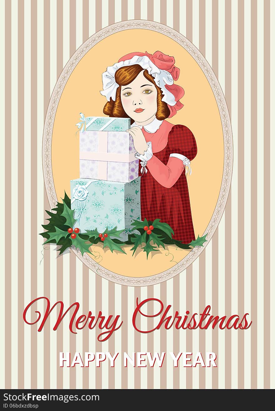 Retro christmas card