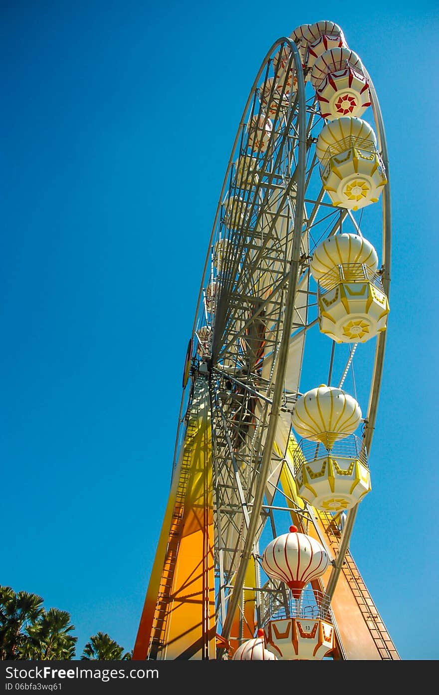 The ferris wheel in the amusement park in Thailand.