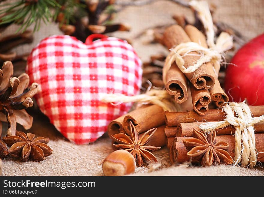 Christmas backgroud with anise star. Christmas backgroud with anise star