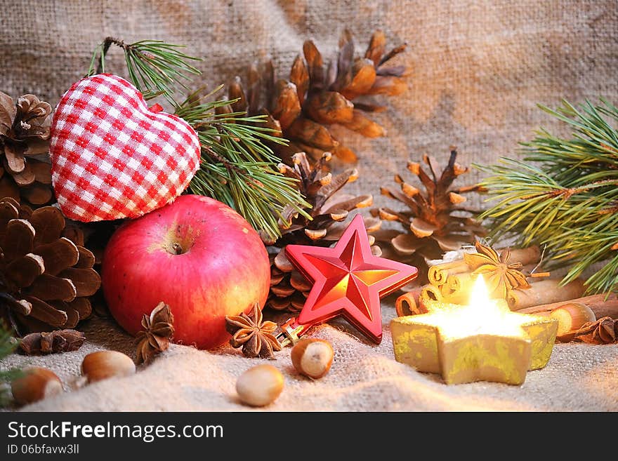 Christmas backgroud with anise star. Christmas backgroud with anise star