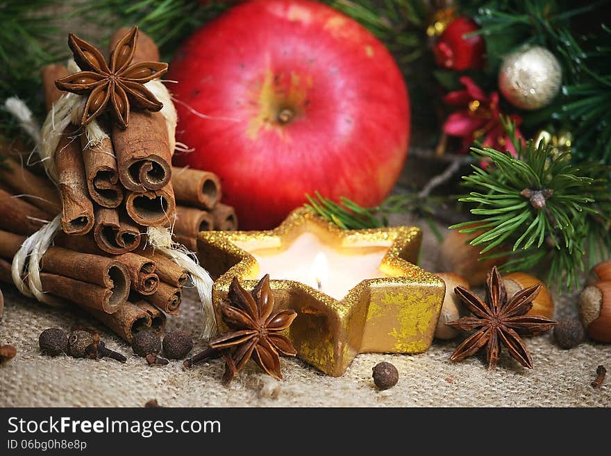 Christmas Spices Background