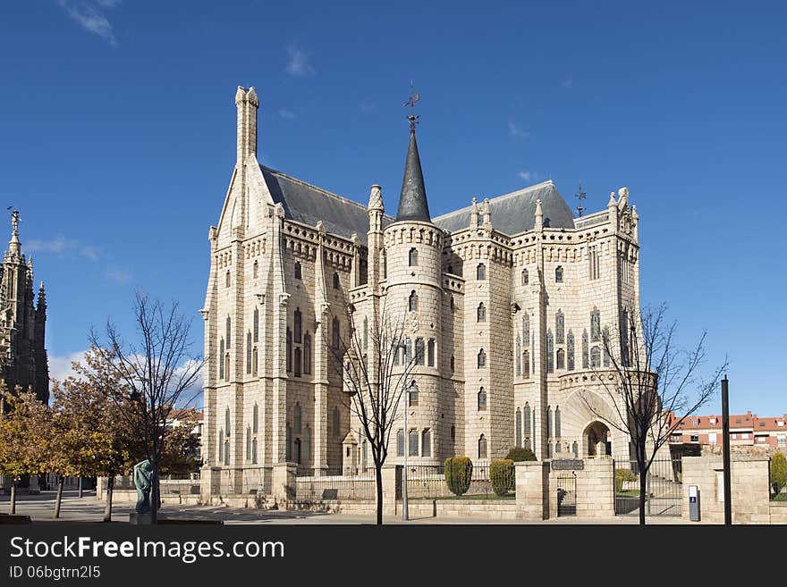 Episcopal Palace Of Astorga, Leon, Castilla, Spain.