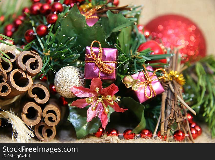 Christmas and New Year decoration background