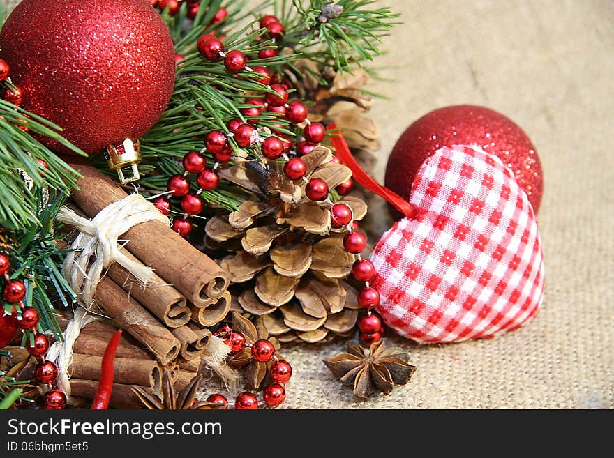 Christmas and New Year decoration background. Christmas and New Year decoration background