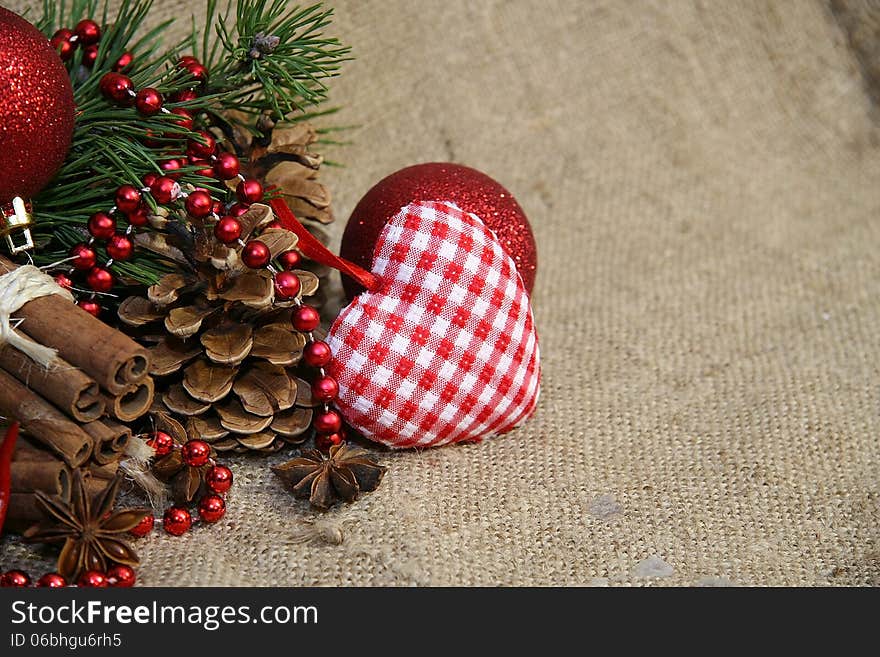 Christmas and New Year decoration background. Christmas and New Year decoration background