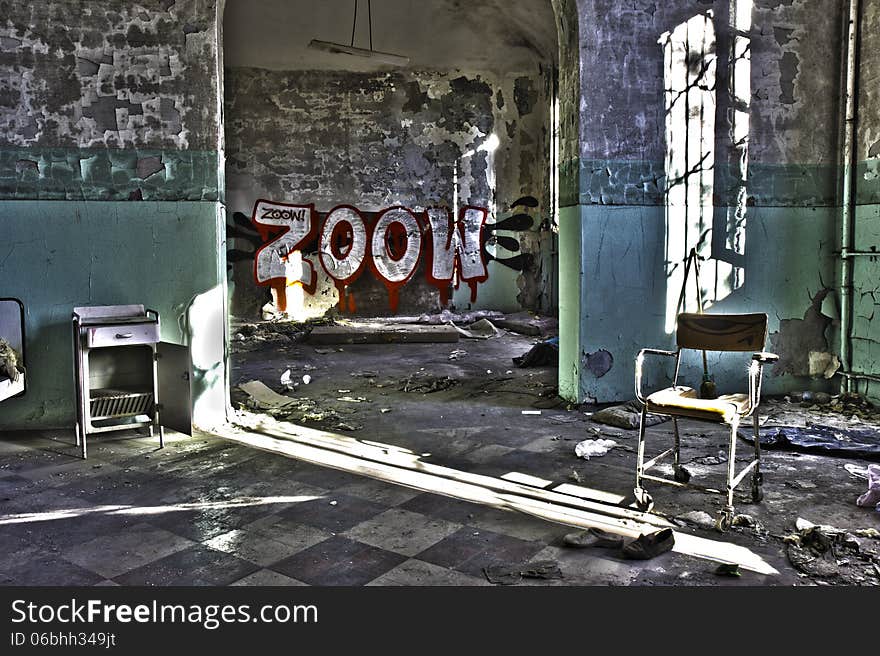 Abandoned psychiatric institute of Mombello-Limbiate, in HDR. Abandoned psychiatric institute of Mombello-Limbiate, in HDR