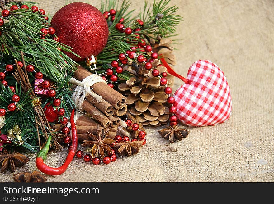 Christmas and New Year decoration background. Christmas and New Year decoration background