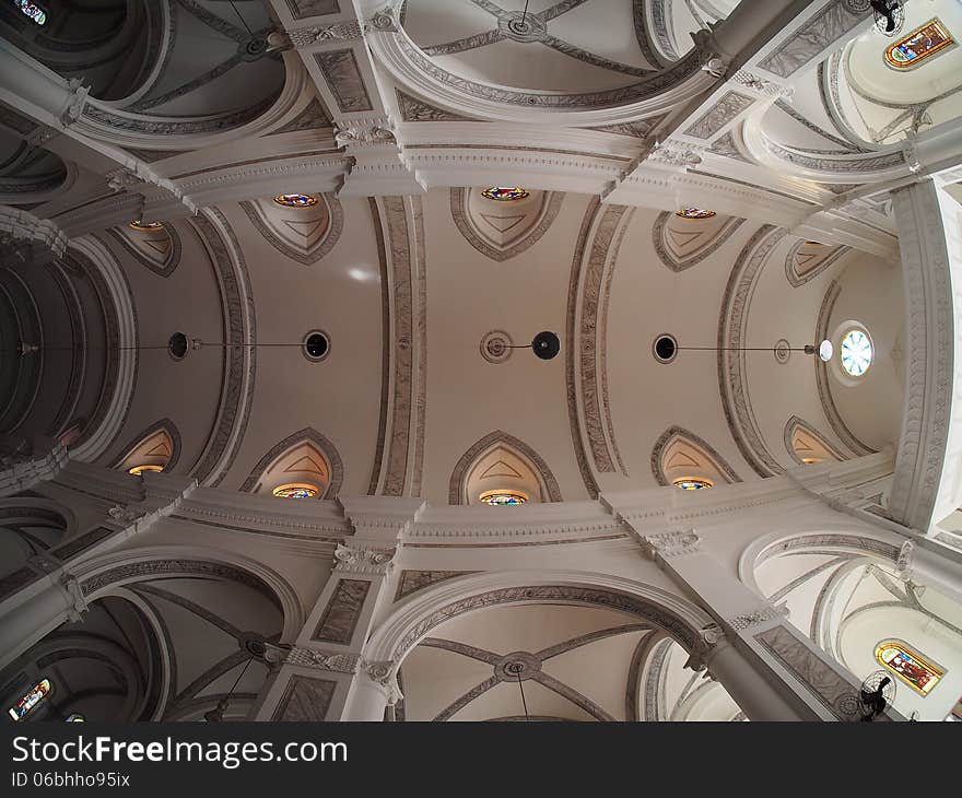 Capuchin church ceiling - Franciscan church located in Belem in the Brazilian amazon. Capuchin church ceiling - Franciscan church located in Belem in the Brazilian amazon.