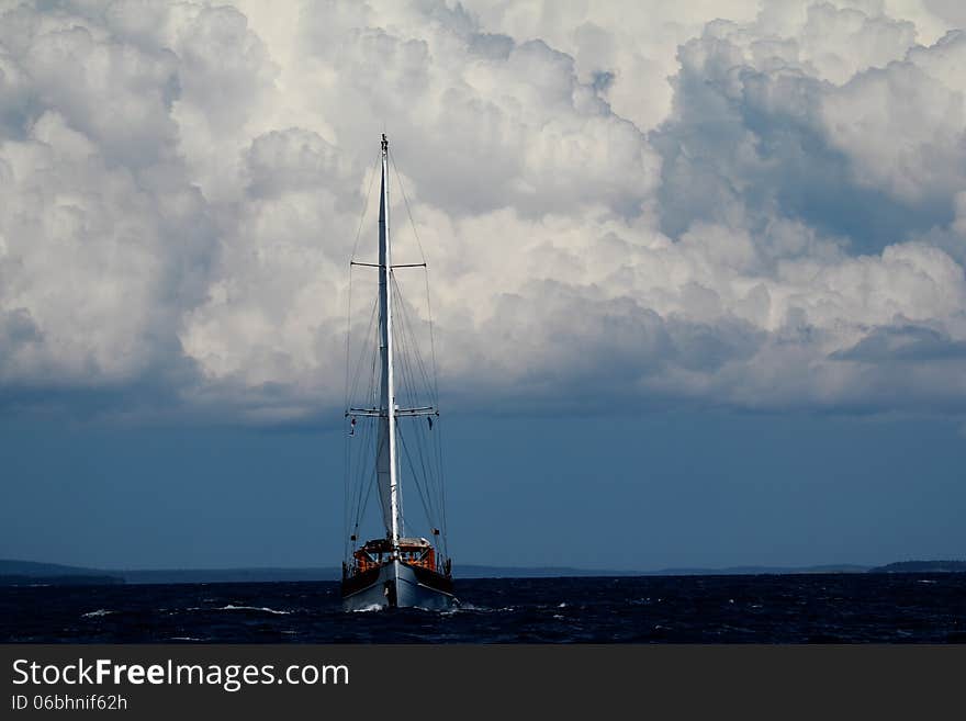 Sailing the Atlantic Ocean near Lunenburg, NS. Sailing the Atlantic Ocean near Lunenburg, NS