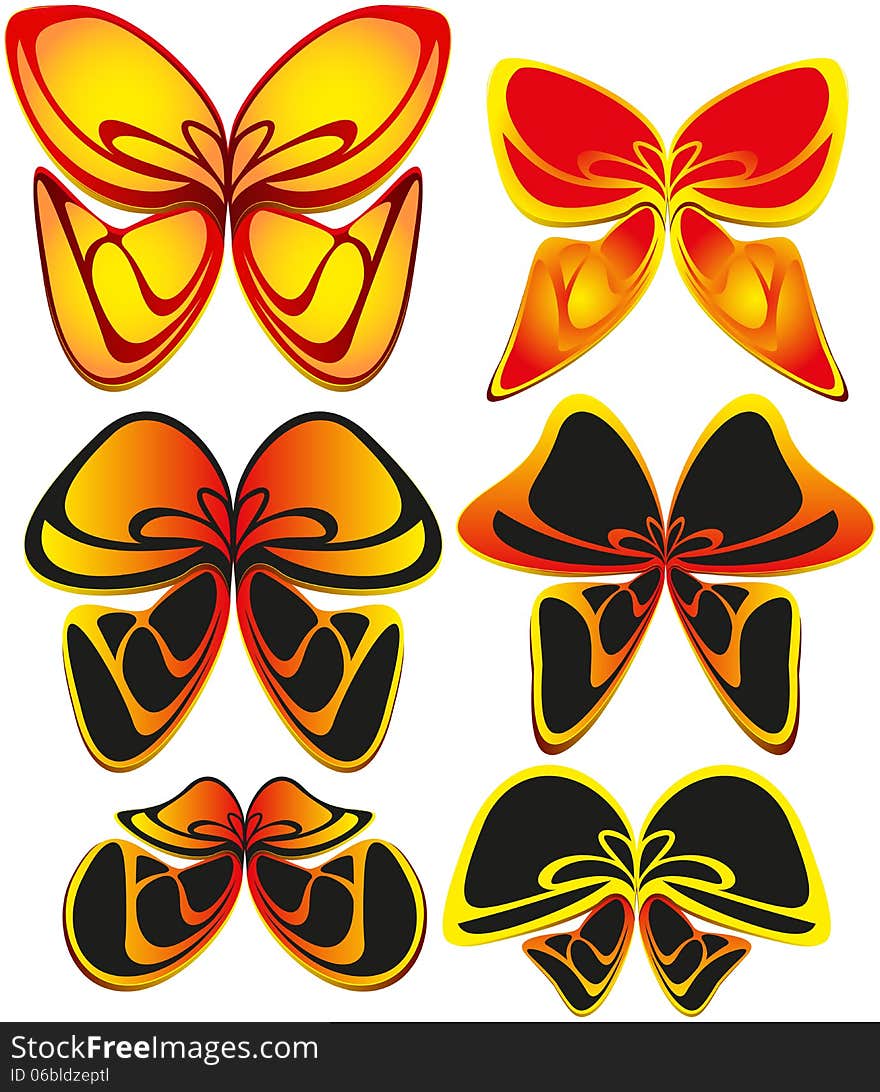 Butterfly abstract vector illustration isolated background eps 10