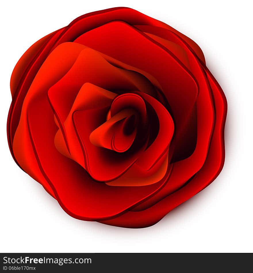 Rose abstract vector illustration th white background with shadow eps 10