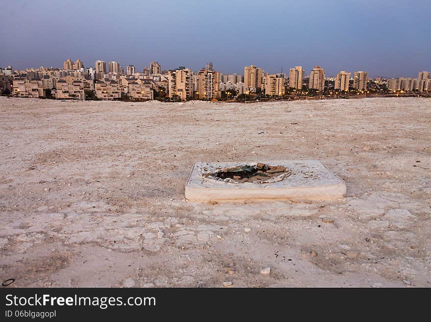 Urban cityscape evening, summer desert. Urban cityscape evening, summer desert