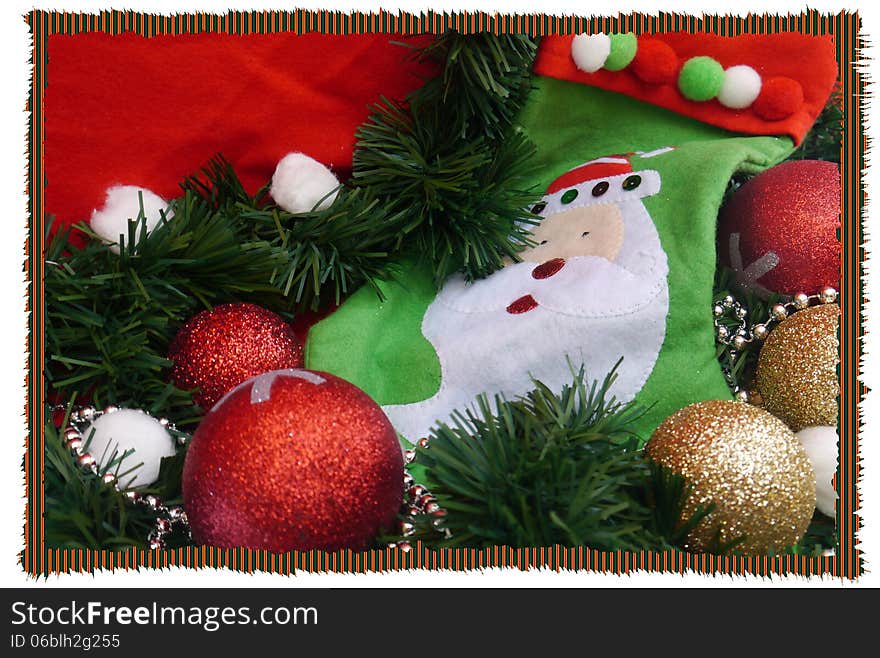 Cristmas Card and Christmas decoration and santa Claus and happy new year. Cristmas Card and Christmas decoration and santa Claus and happy new year