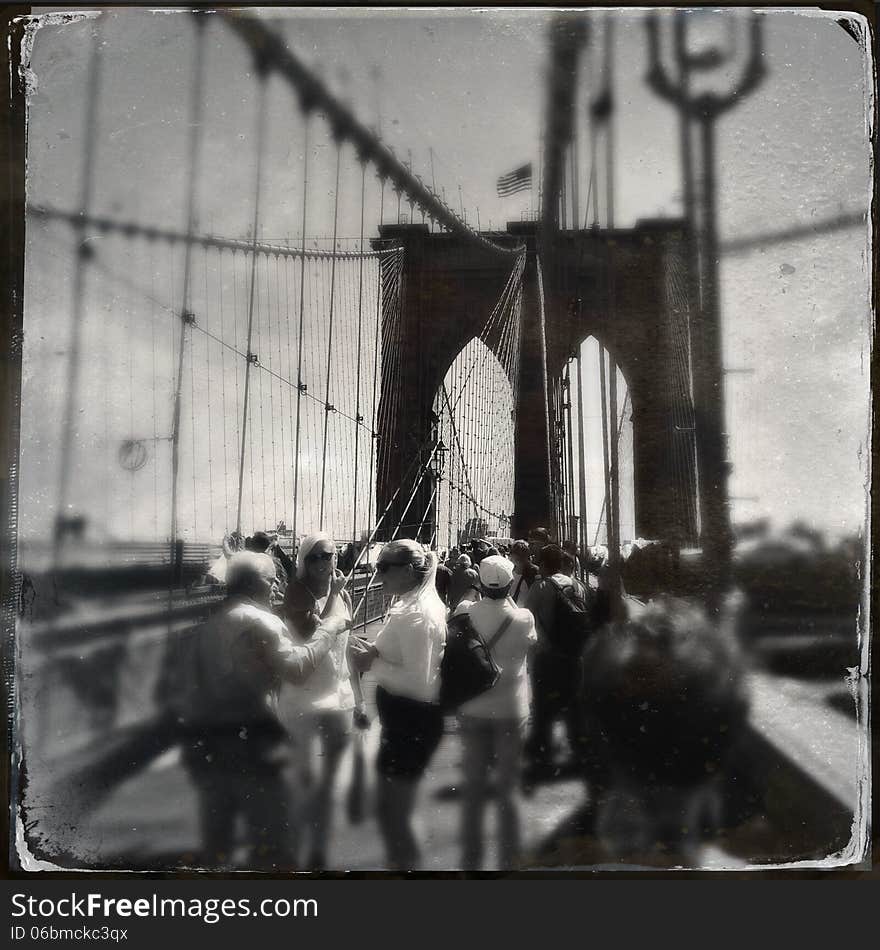 New York City on old retro photo. New York City on old retro photo