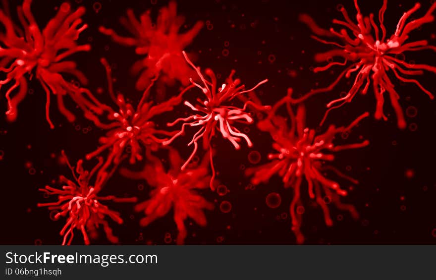 Organic alien life abstract with microscopic microorganisms in looping clip. Organic alien life abstract with microscopic microorganisms in looping clip