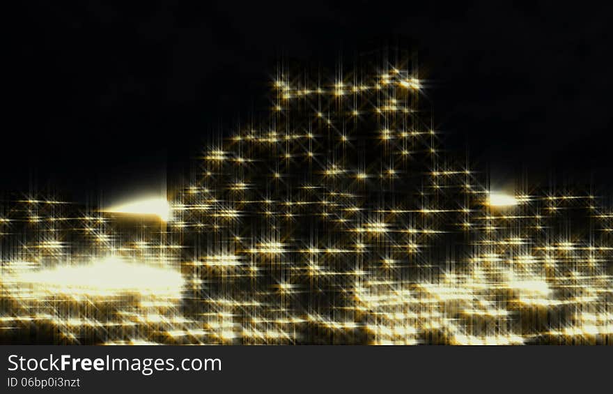 City night-scape flight abstract, with shiny office windows for urban backgrounds