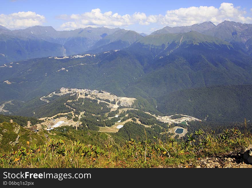 Olympic village in the mountains