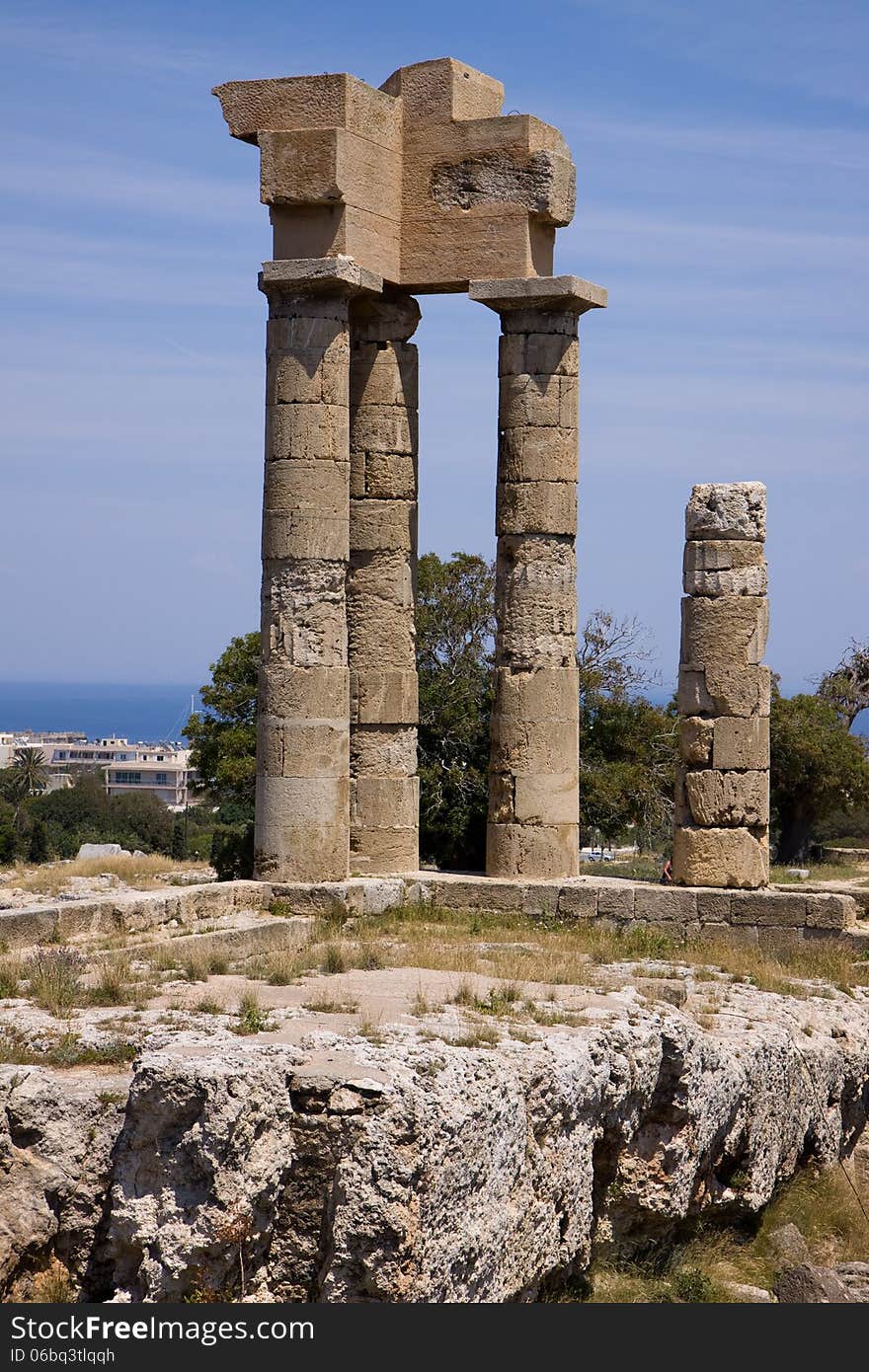 Rodos ruins at the peak of the town