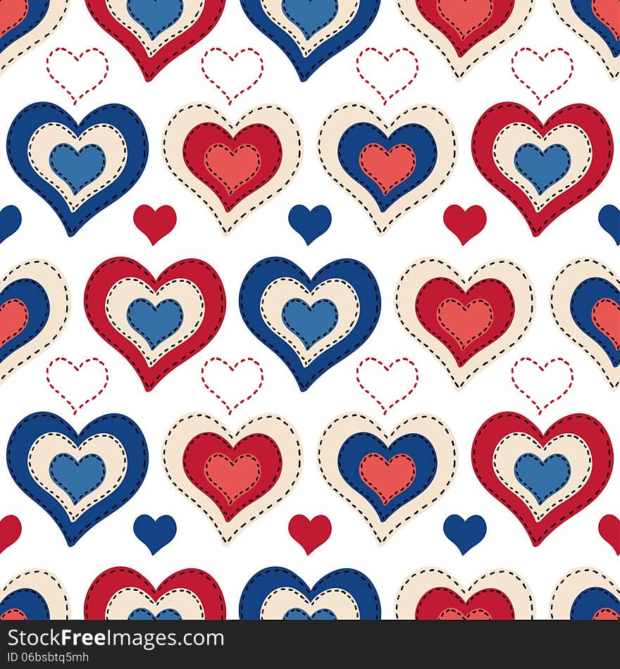 Seamless Background With Hearts