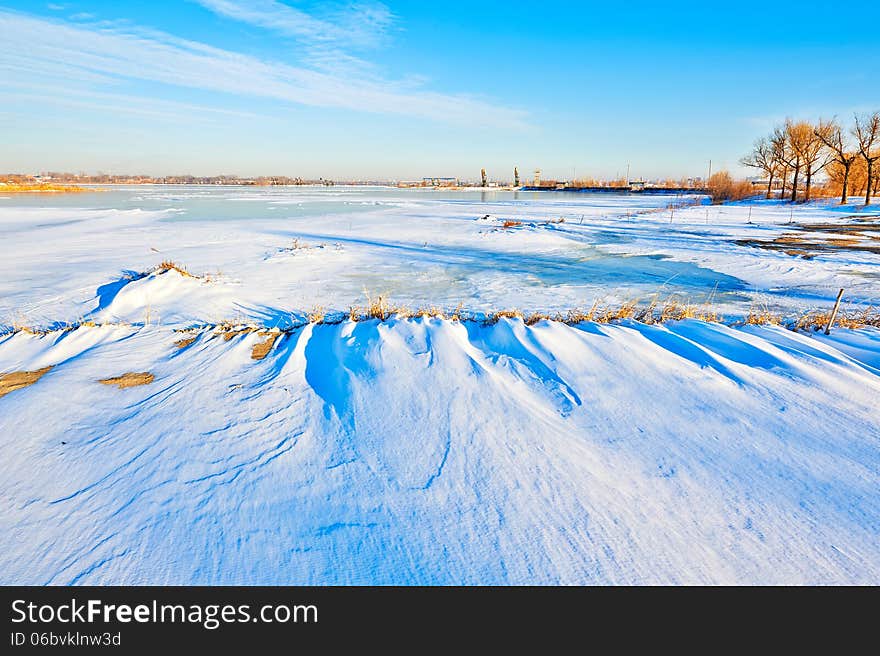 The photo taken in China's heilongjian province daqing city,chenjiadayuan lake.The time is November 21, 2013.After snow. The photo taken in China's heilongjian province daqing city,chenjiadayuan lake.The time is November 21, 2013.After snow.